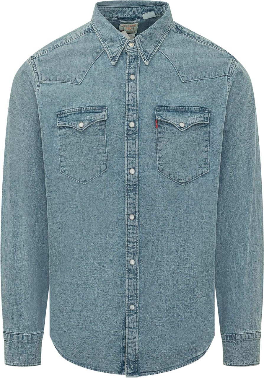 Levi's Camicia Barstow Western con Tasche sul Petto Blauw