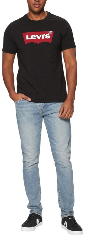 Levi's Black Cotton T-Shirt Zwart