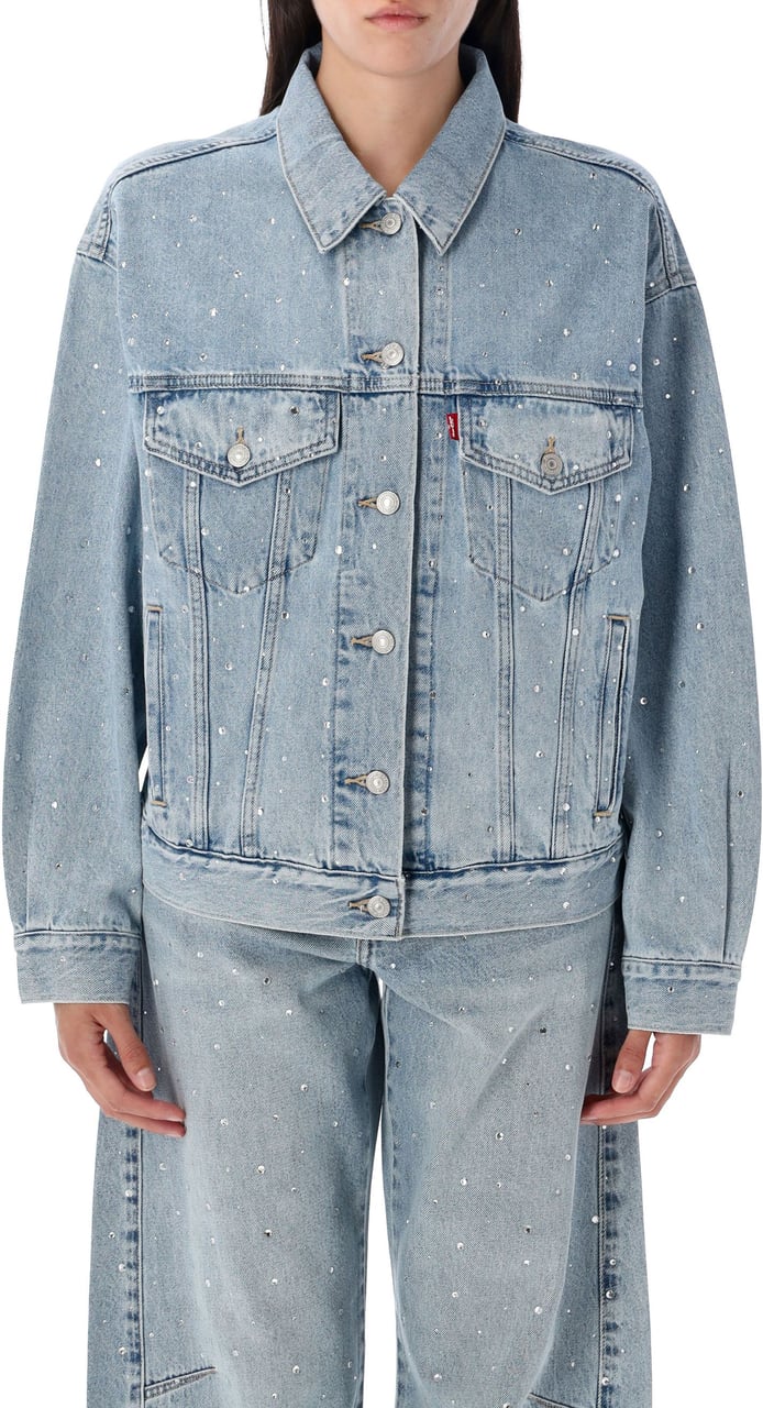 Levi's 90'S Trucker Crystal Dazzle Crystal Light Blue Blauw