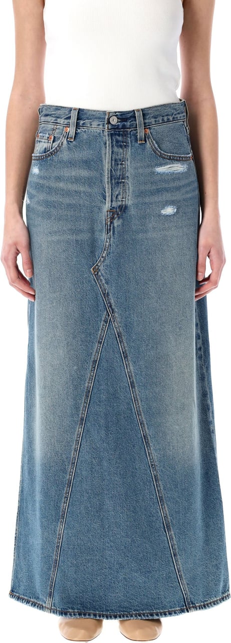 Levi's Iconic Long Skirt Verified Vintage Bluee Blauw