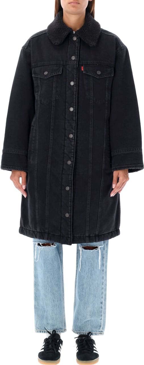 Levi's PADDED TRUCKER DENIM JACKET Zwart