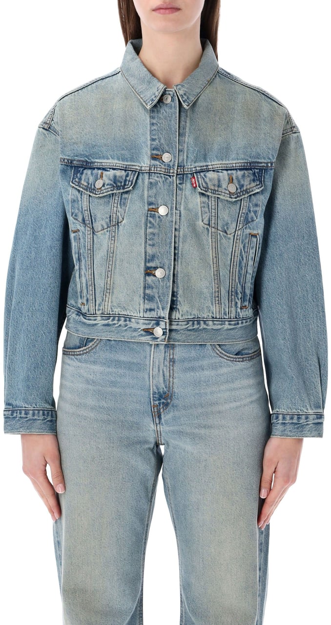 Levi's Shrunken 90'S Trucker Off Roading Trucker Dirty Blue Blauw