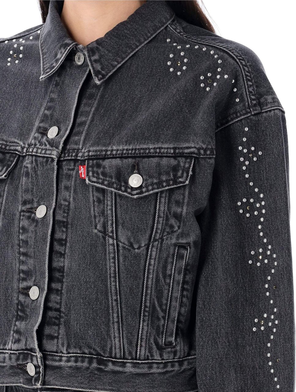 Levi's 90'S Trucker Studs Nero Zwart