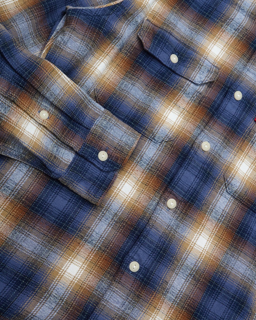 Levi's Camicia Jackson Worker Plaid Vintage Indigo Blue Blauw