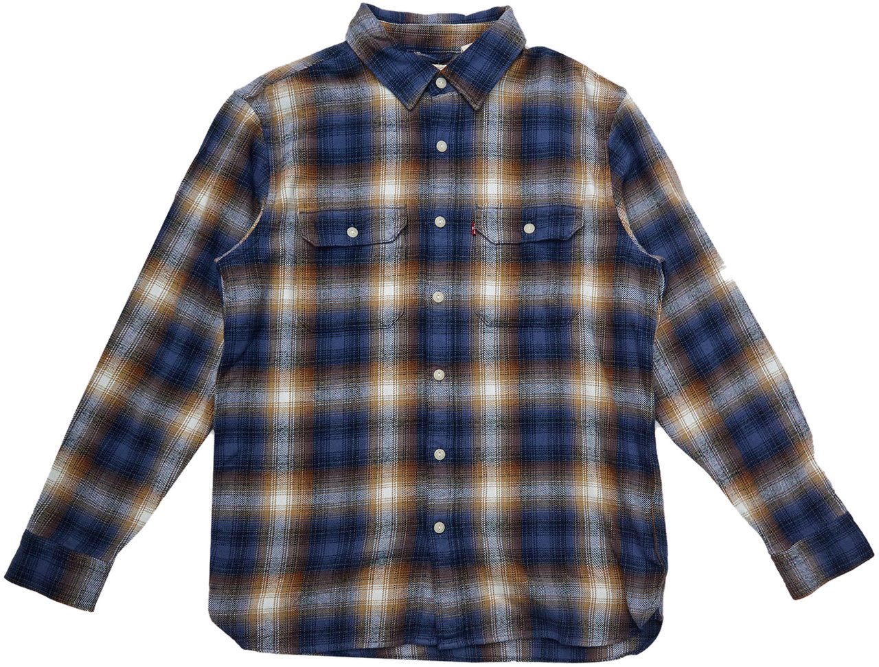 Levi's Camicia Jackson Worker Plaid Vintage Indigo Blue Blauw
