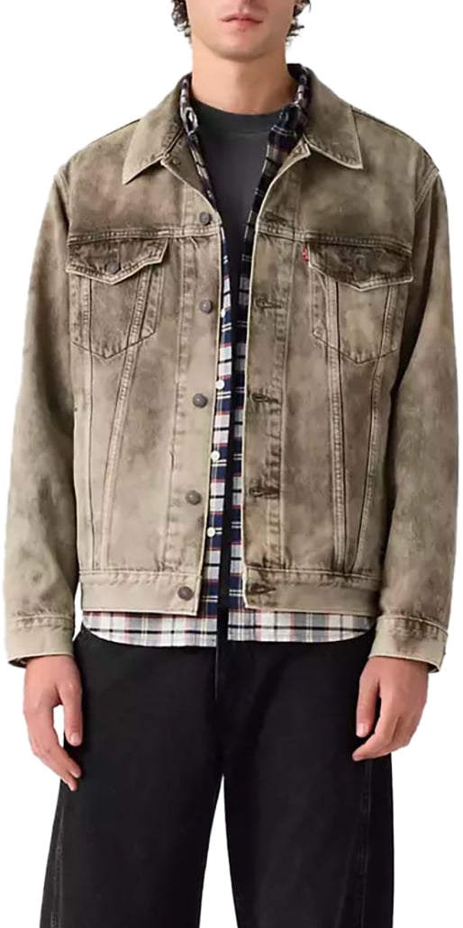 Levi's Giacca Denim Relaxed Fit Trucker Camo Verde Groen