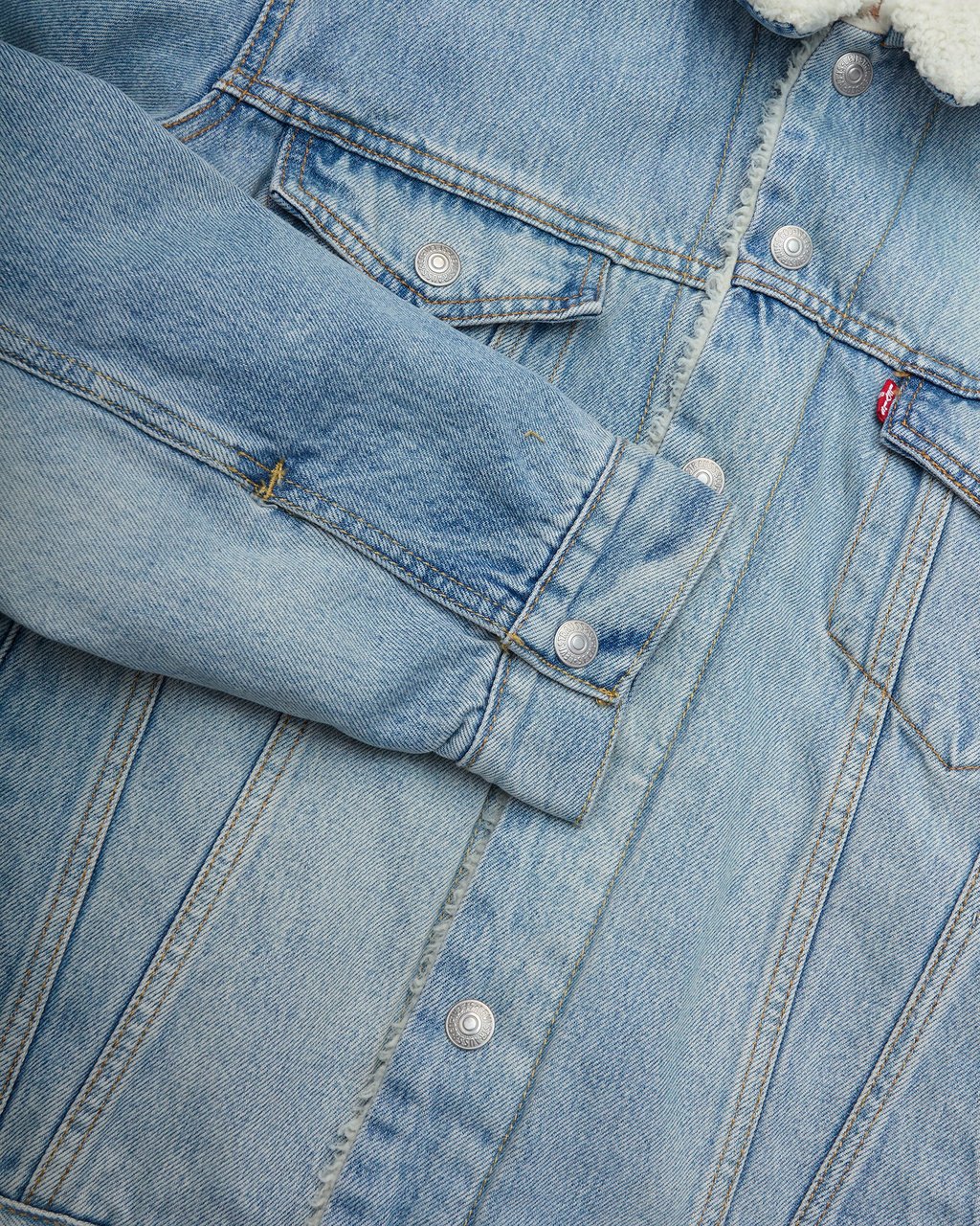 Levi's Giacca Denim Type 3 Sherpa Trucker Light Indigo Divers