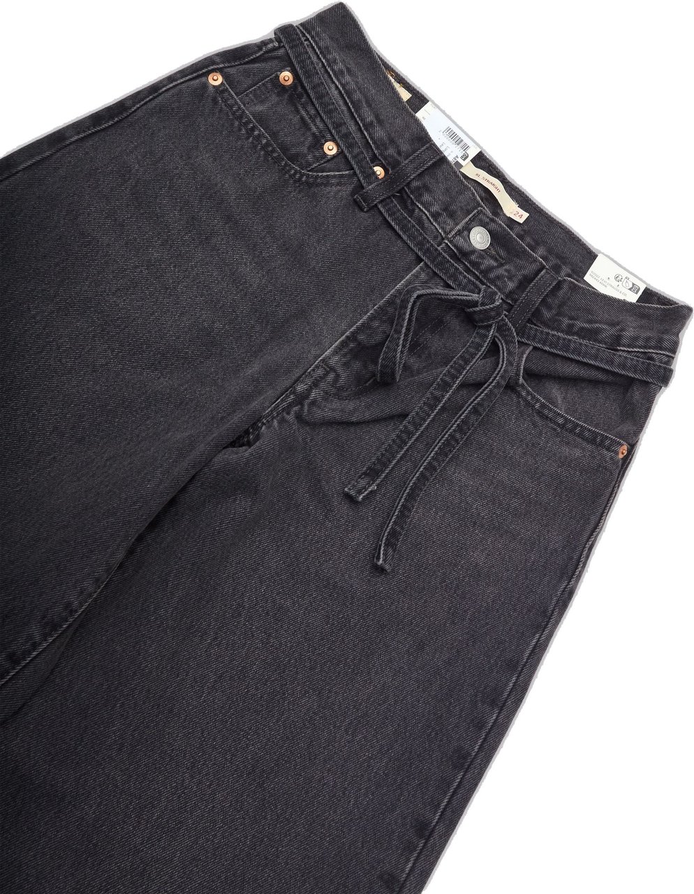 Levi's Jeans Woman XL Straight 'Influential Lady' Denim Nero Zwart