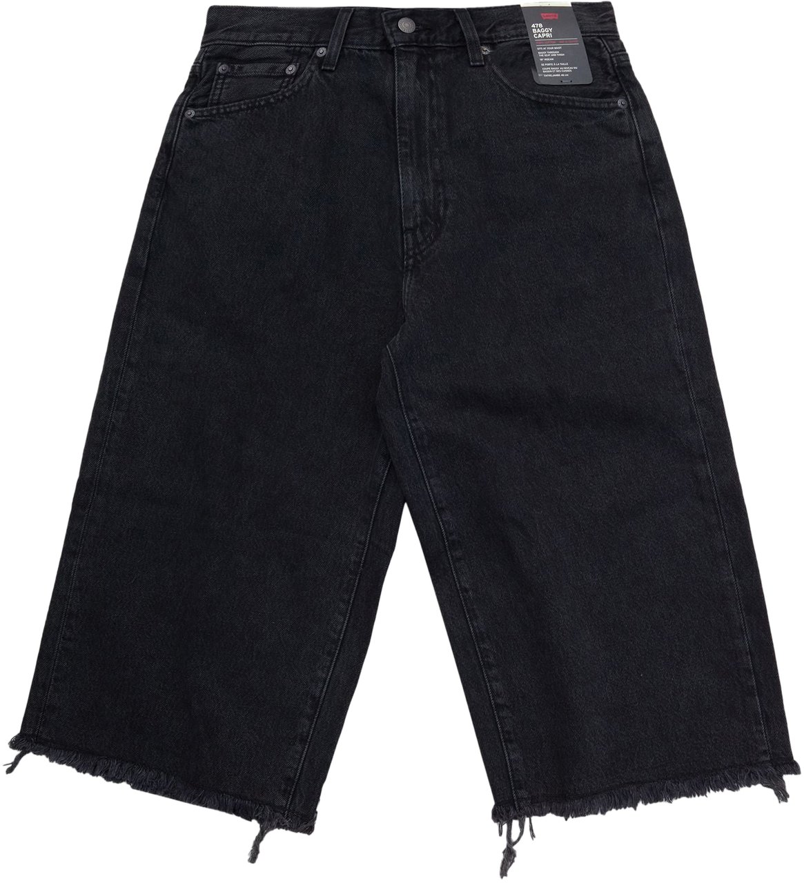 Levi's Short 478 Baggy Capri 'Just Business' Nero Zwart