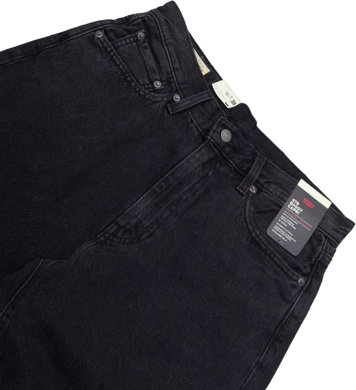 Levi's Short 478 Baggy Capri 'Just Business' Nero Zwart