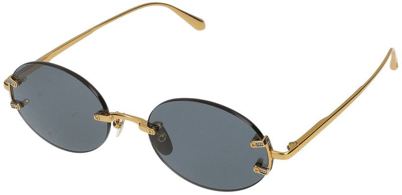 Linda Farrow Sunglasses Linda Farrow LFL1544 Stella C6 Yellow Gold/Light Gold 51/22/145 Grijs