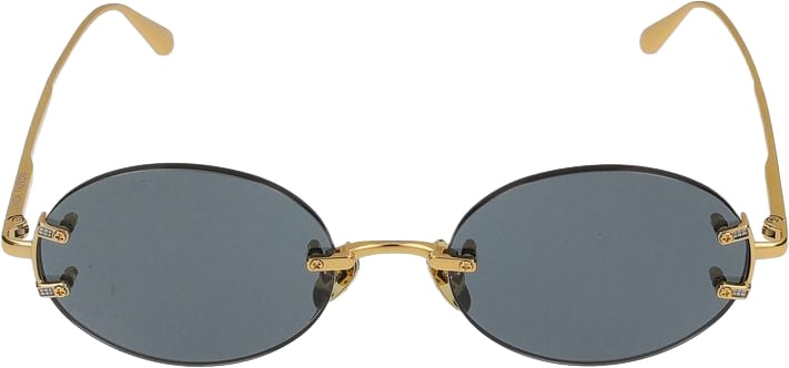 Linda Farrow Sunglasses Linda Farrow LFL1544 Stella C6 Yellow Gold/Light Gold 51/22/145 Grijs