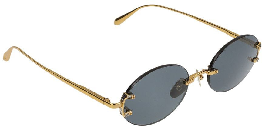 Linda Farrow Sunglasses Linda Farrow LFL1544 Stella C6 Yellow Gold/Light Gold 51/22/145 Grijs