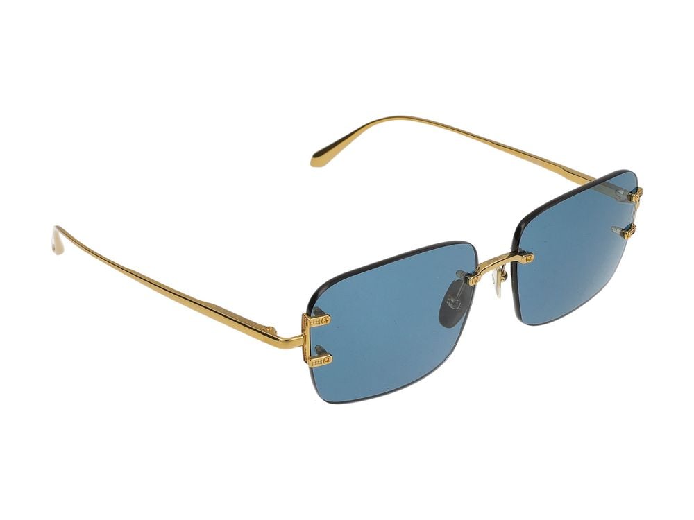 Linda Farrow Sunglasses Linda Farrow LFL1476 Sasha C2 Yellow Gold/Light Gold 58/17/145 Blauw