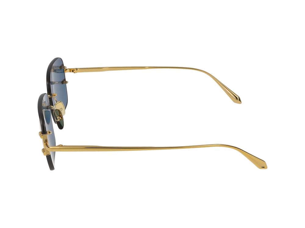 Linda Farrow Sunglasses Linda Farrow LFL1476 Sasha C2 Yellow Gold/Light Gold 58/17/145 Blauw