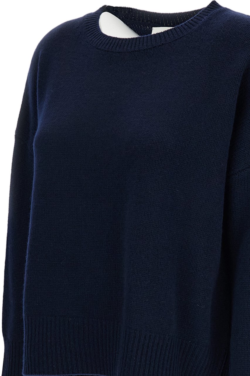 Lisa Yang Blue Mila Premium Cashmere Sweater Blauw