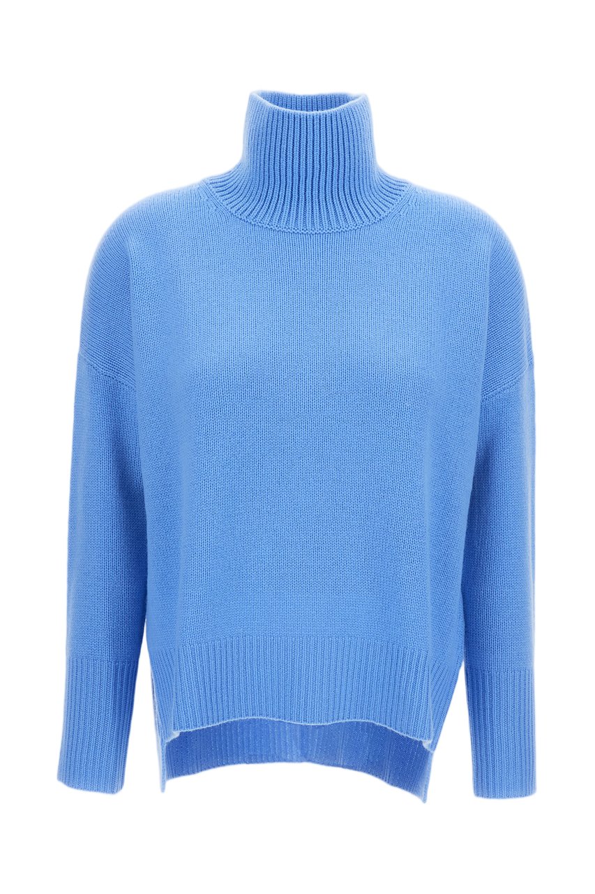 Lisa Yang Light Blue Heidi Heavy-Knit Cashmere Turtleneck Blauw