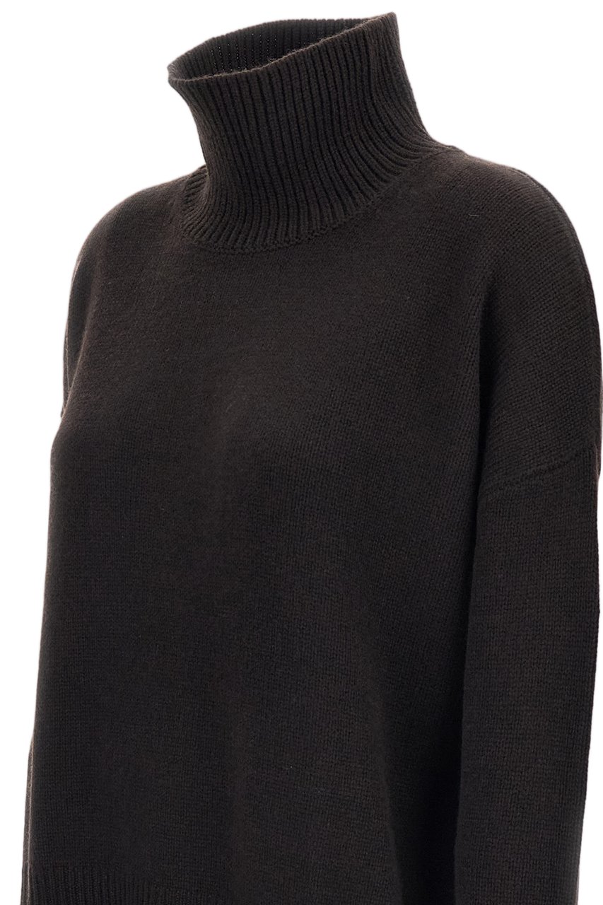 Lisa Yang Brown Heidi Heavy-Knit Cashmere Turtleneck Bruin