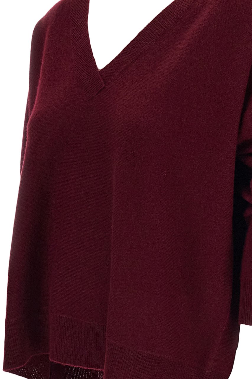 Lisa Yang Red Kenny V-Neck Cashmere Sweater Rood