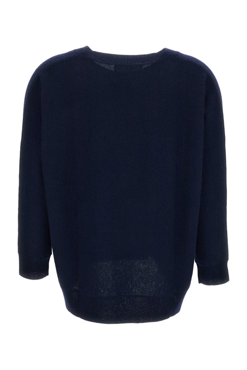 Lisa Yang Blue Kenny V-Neck Cashmere Sweater Blauw