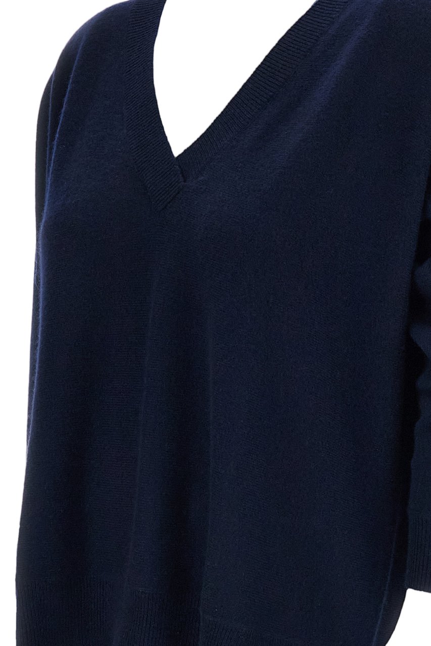 Lisa Yang Blue Kenny V-Neck Cashmere Sweater Blauw