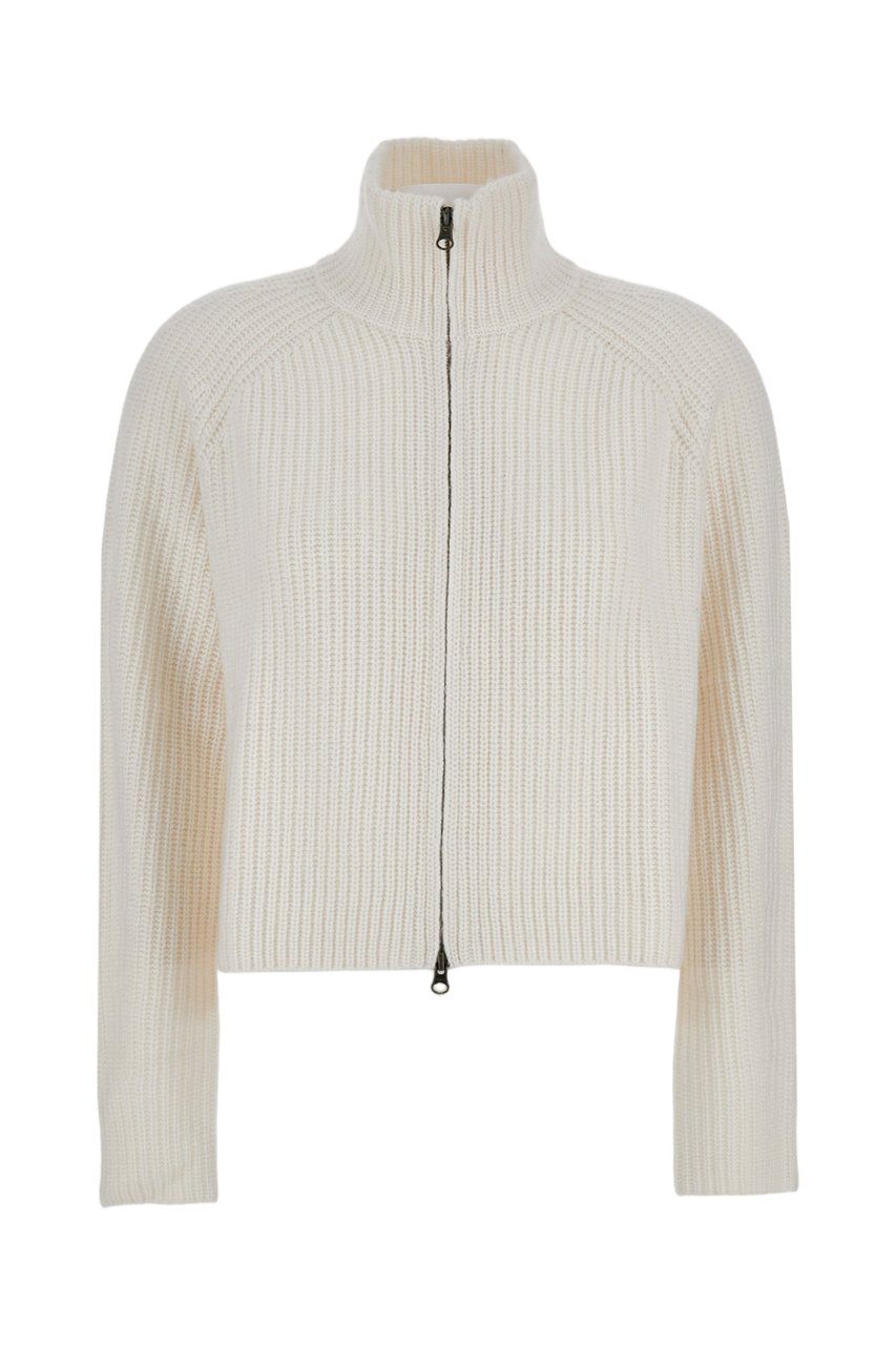 Lisa Yang Heavy-Knit Cashmere Cardigan with Two-Way Zip Closure Wit