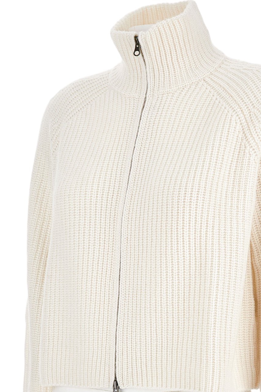 Lisa Yang Heavy-Knit Cashmere Cardigan with Two-Way Zip Closure Wit