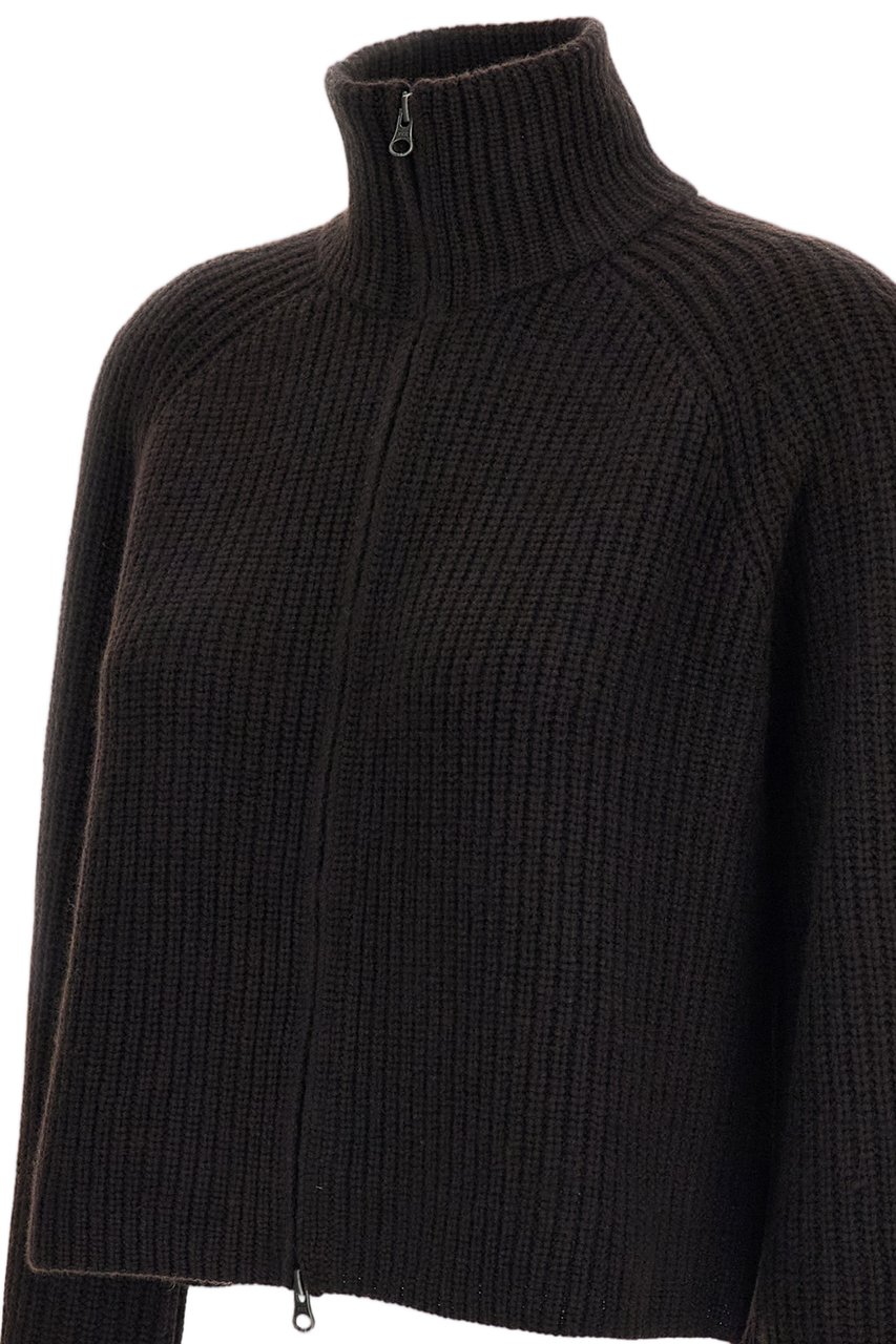 Lisa Yang Brown Sadie Cashmere Zip Cardigan Bruin
