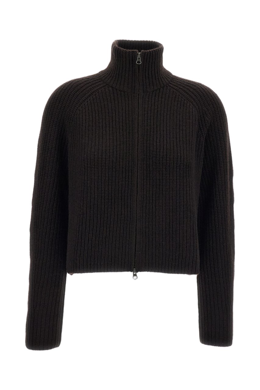 Lisa Yang Brown Sadie Cashmere Zip Cardigan Bruin