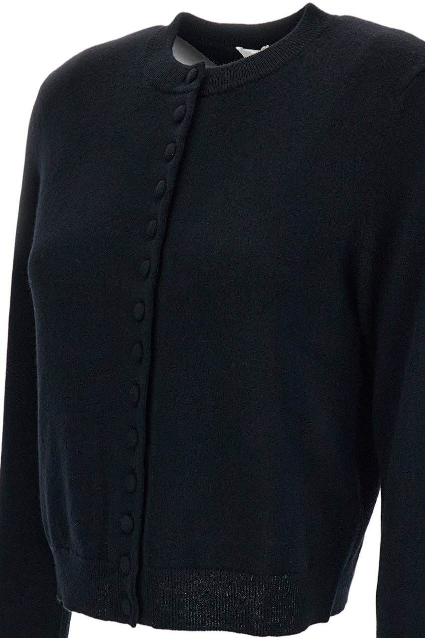 Lisa Yang Black Wilona Cropped Cashmere Cardigan Zwart