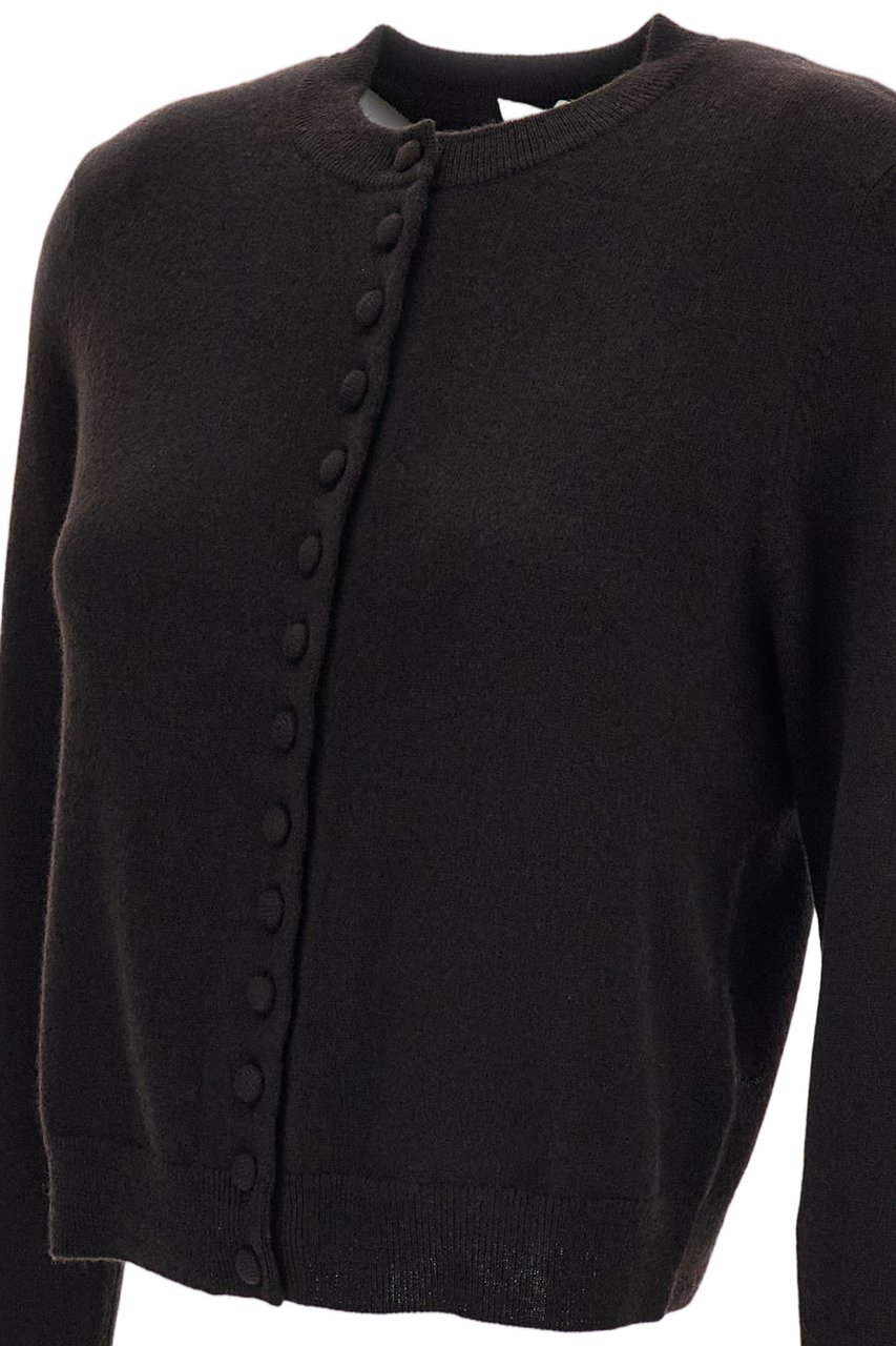 Lisa Yang Brown Wilona Cropped Cashmere Cardigan Bruin