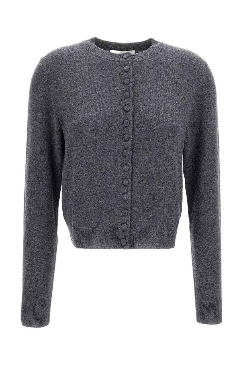 Lisa Yang Grey Wilona Cropped Cashmere Cardigan Grijs
