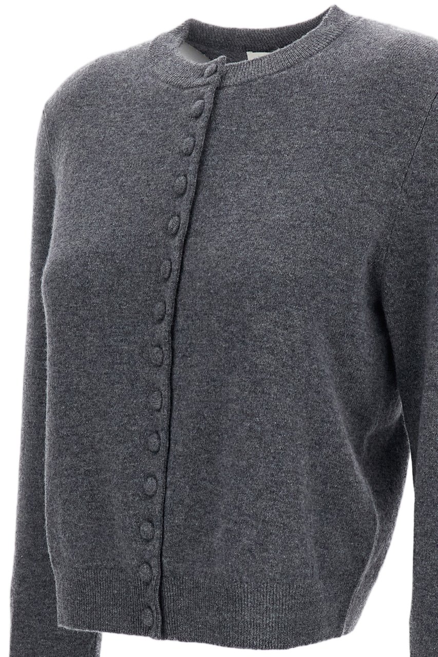 Lisa Yang Grey Wilona Cropped Cashmere Cardigan Grijs