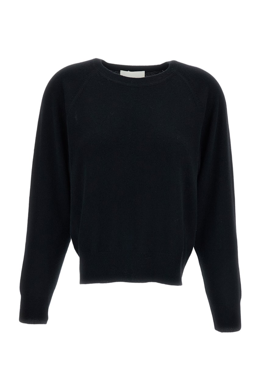 Lisa Yang Black Cambrie Cut-Out Cashmere Sweater Zwart
