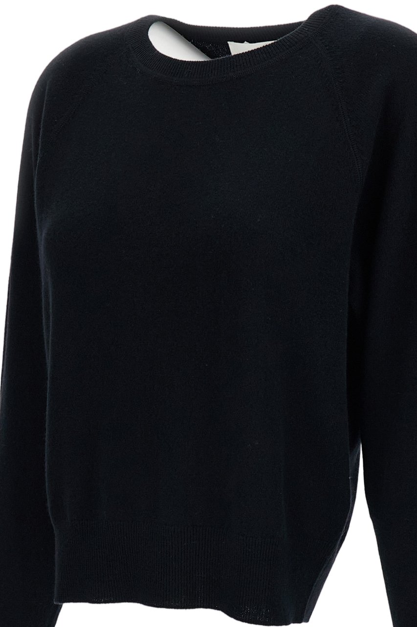 Lisa Yang Black Cambrie Cut-Out Cashmere Sweater Zwart