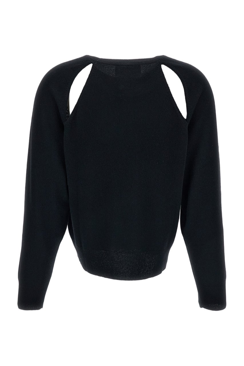Lisa Yang Black Cambrie Cut-Out Cashmere Sweater Zwart