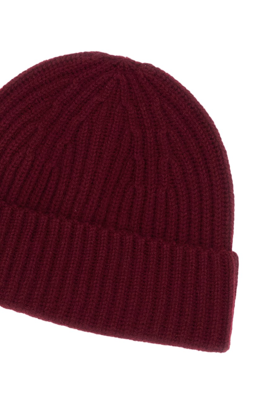 Lisa Yang Red Martigny Ribbed Cashmere Hat Rood