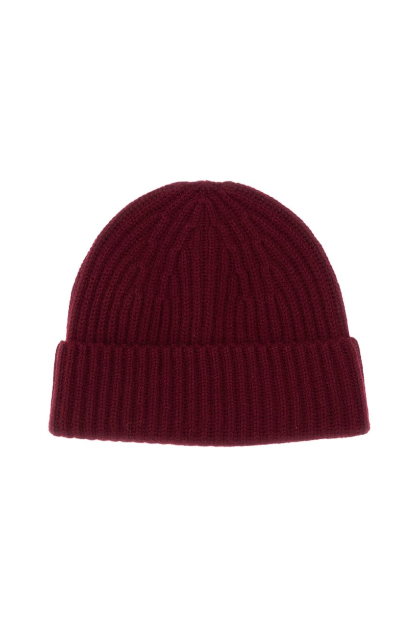 Lisa Yang Red Martigny Ribbed Cashmere Hat Rood
