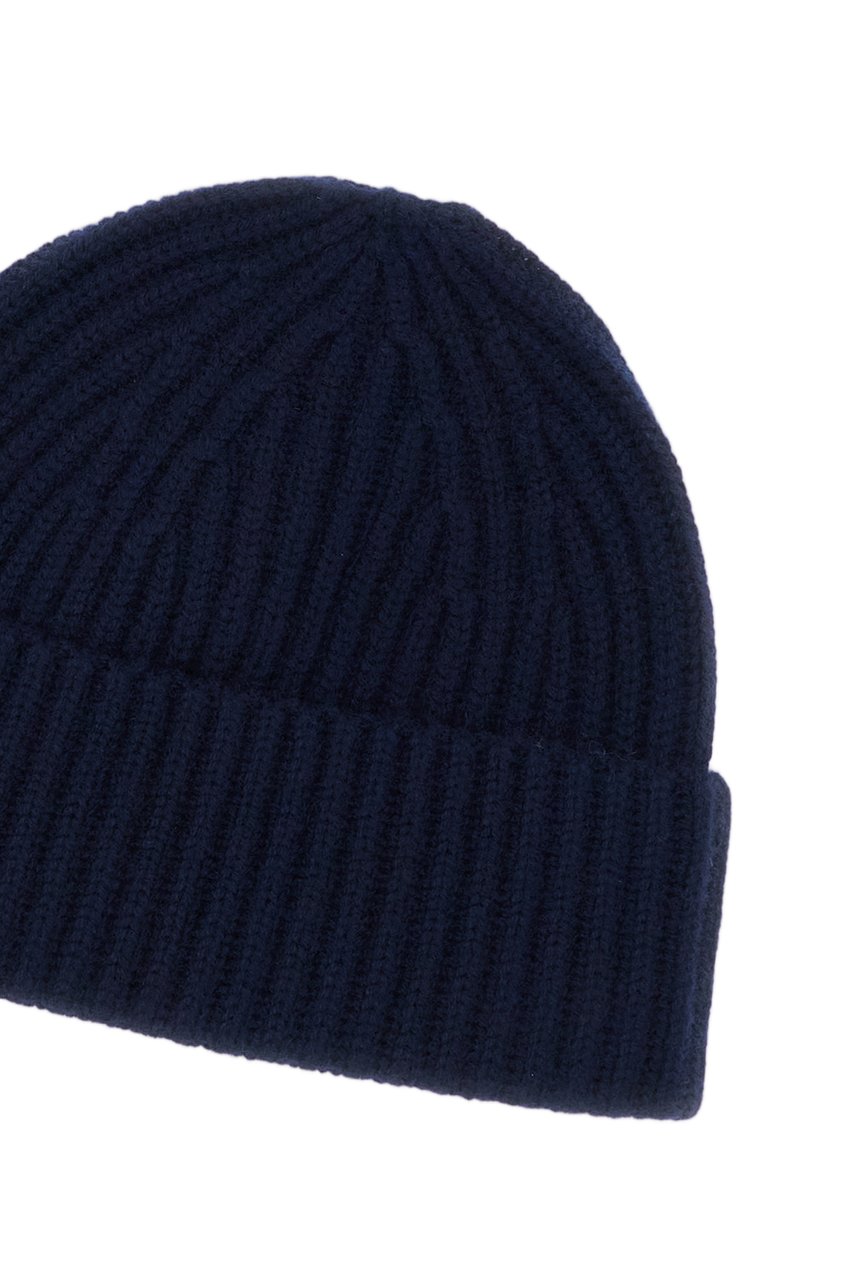 Lisa Yang Blue Martigny Ribbed Cashmere Hat Blauw