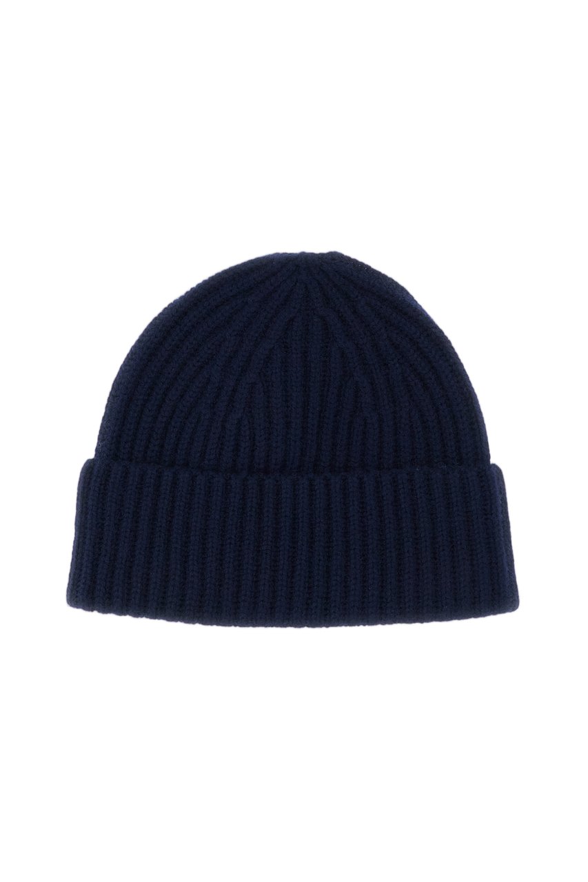 Lisa Yang Blue Martigny Ribbed Cashmere Hat Blauw