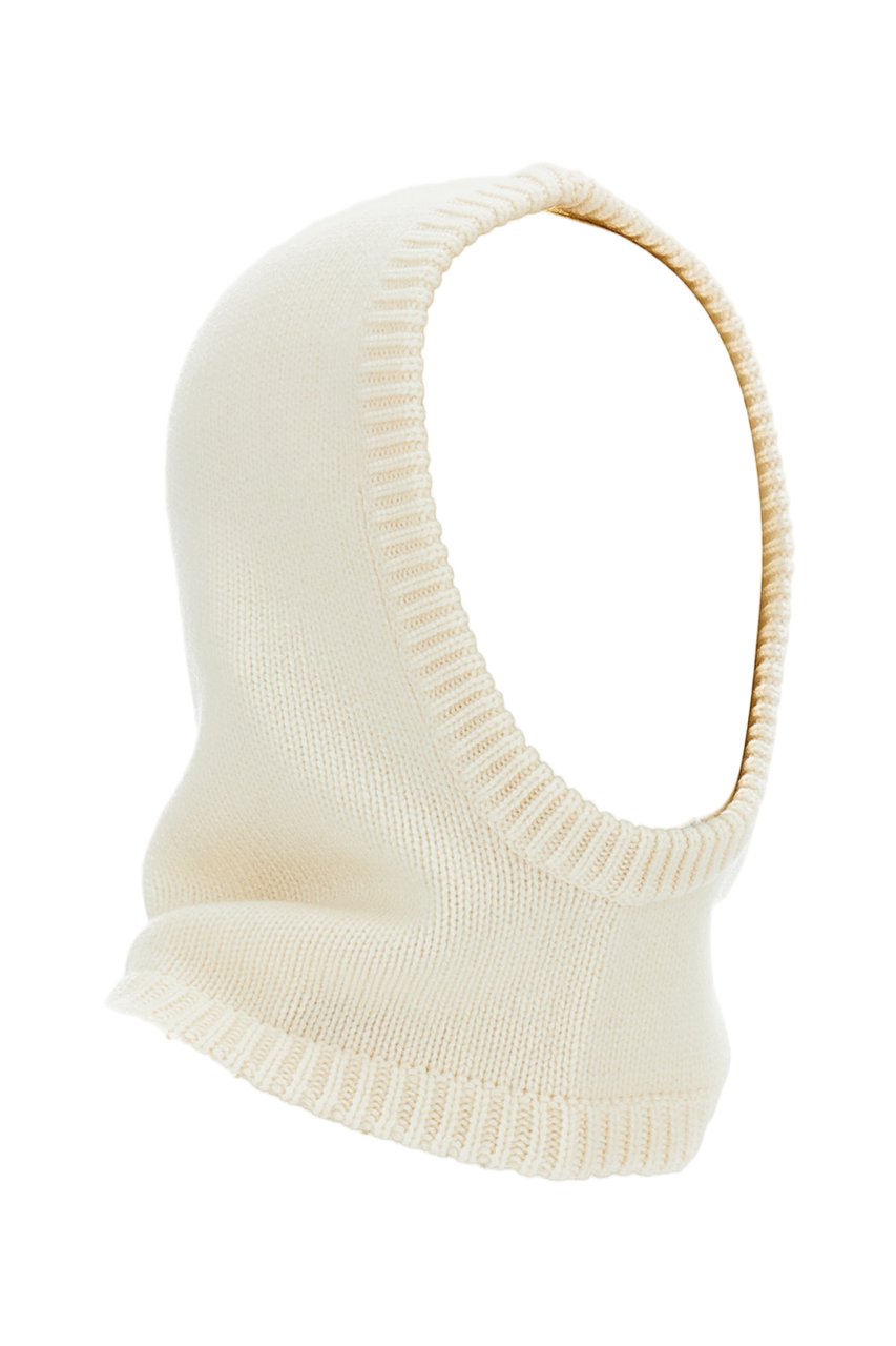 Lisa Yang White Astri Cashmere Hood Balaclava Wit