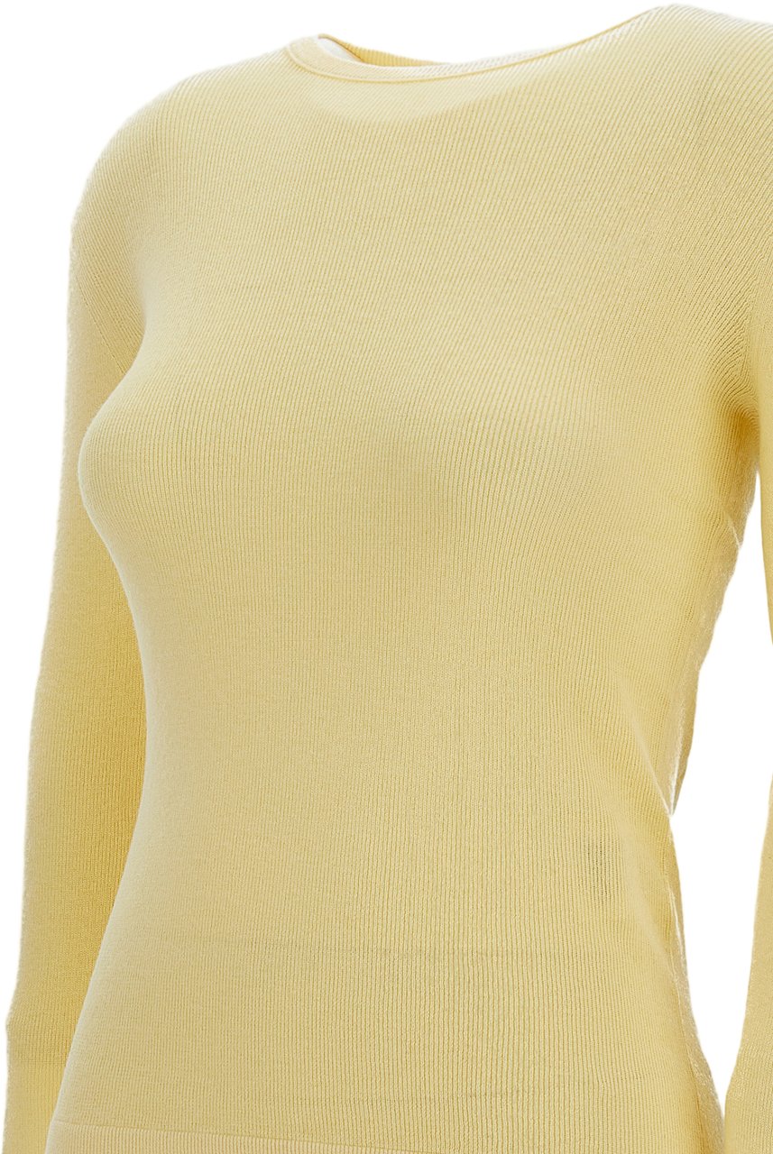 Lisa Yang Fitted Ribbed Long-Sleeve T-Shirt With Crewneck Design Geel