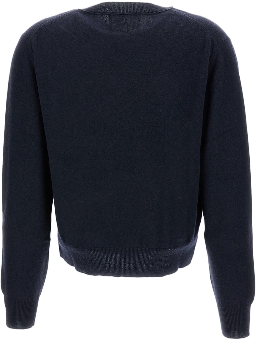 Lisa Yang Cropped Wool Sweater with Ribbed Trim and Structured Fit Zwart