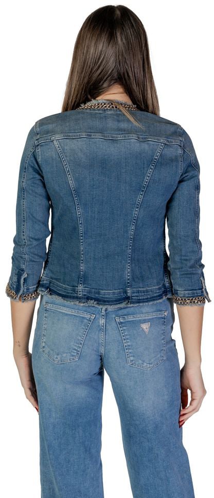 Liu Jo Light Blue Cotton Denim Jacket Blauw