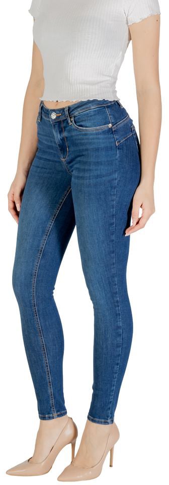Liu Jo Blue Cotton Skinny Jeans Blauw
