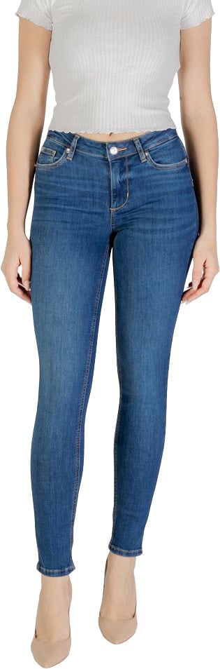 Liu Jo Blue Cotton Skinny Jeans Blauw