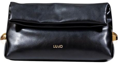 Liu Jo Liu Jo Black Polyethylene Clutch Bag Zwart