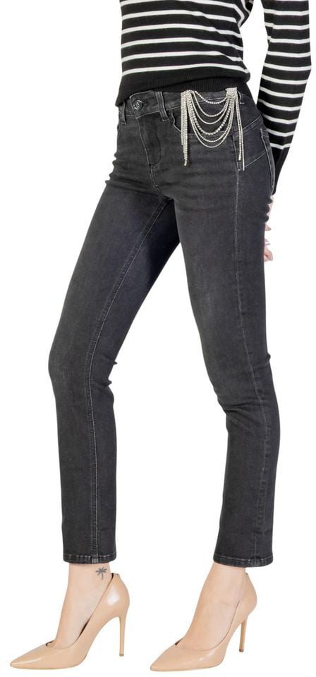 Liu Jo Black Cotton Skinny Jeans Zwart