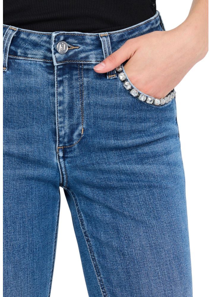 Liu Jo Blue Cotton Bootcut Jeans Blauw