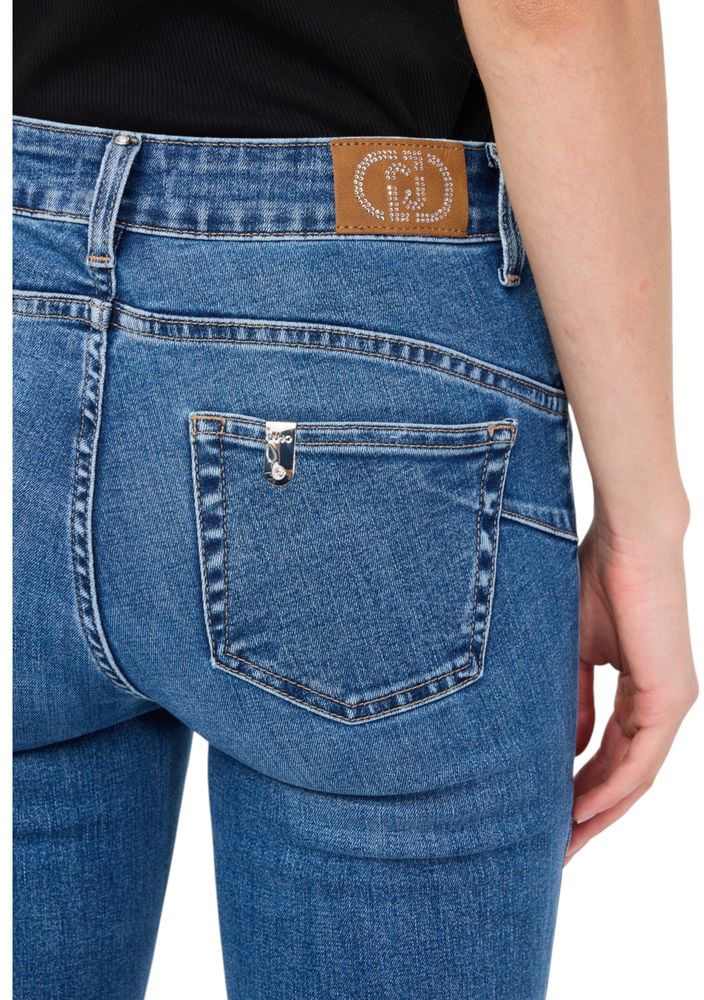 Liu Jo Blue Cotton Bootcut Jeans Blauw